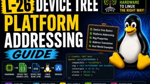 L-26 Device Tree Platform Addressing Guide, free linux drivers course, learn linux device drivers, linux driver development tutorial, free linux kernel programming, linux device driver training, open source driver development, write linux device drivers, linux kernel driver course, free embedded linux drivers, linux driver tutorial pdf