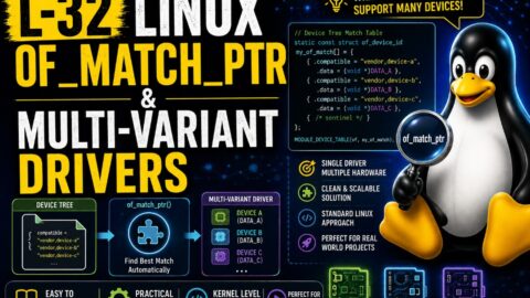 L-32 Of_Match_ptr and Multi-Variant Drivers, free linux drivers course, learn linux device drivers, linux driver development tutorial, free linux kernel programming, linux device driver training, open source driver development, write linux device drivers, linux kernel driver course, free embedded linux drivers, linux driver tutorial pdf