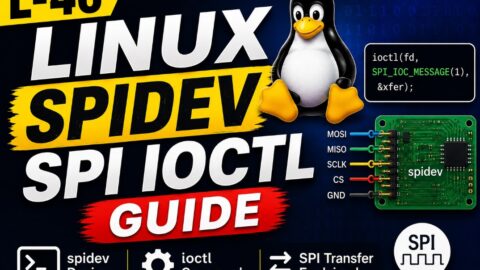 L- 46 Linux Spidev SPI Ioctl Guide, free linux drivers course, learn linux device drivers, linux driver development tutorial, free linux kernel programming, linux device driver training, open source driver development, write linux device drivers, linux kernel driver course, free embedded linux drivers, linux driver tutorial pdf