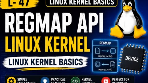 L- 47 Regmap API Linux Kernel Basics, free linux drivers course, learn linux device drivers, linux driver development tutorial, free linux kernel programming, linux device driver training, open source driver development, write linux device drivers, linux kernel driver course, free embedded linux drivers, linux driver tutorial pdf