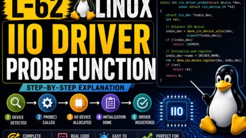 L-62 IIO Driver Probe Function, free linux drivers course, learn linux device drivers, linux driver development tutorial, free linux kernel programming, linux device driver training, open source driver development, write linux device drivers, linux kernel driver course, free embedded linux drivers, linux driver tutorial pdf