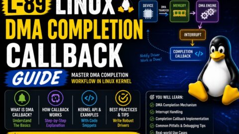 L-89 Linux DMA Completion Callback Guide, free linux drivers course, learn linux device drivers, linux driver development tutorial, free linux kernel programming, linux device driver training, open source driver development, write linux device drivers, linux kernel driver course, free embedded linux drivers, linux driver tutorial pdf