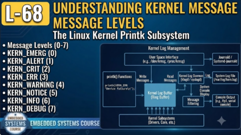 L-68 Understanding Kernel Message Levels, free linux drivers course, learn linux device drivers, linux driver development tutorial, free linux kernel programming, linux device driver training, open source driver development, write linux device drivers, linux kernel driver course, free embedded linux drivers, linux driver tutorial pdf