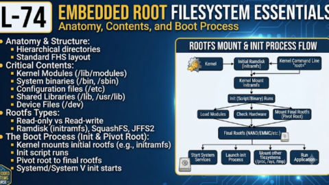 L-74 Embedded Root Filesystem Essentials, free linux drivers course, learn linux device drivers, linux driver development tutorial, free linux kernel programming, linux device driver training, open source driver development, write linux device drivers, linux kernel driver course, free embedded linux drivers, linux driver tutorial pdf