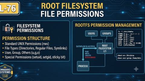 L-76 Root Filesystem File Permissions, free linux drivers course, learn linux device drivers, linux driver development tutorial, free linux kernel programming, linux device driver training, open source driver development, write linux device drivers, linux kernel driver course, free embedded linux drivers, linux driver tutorial pdf