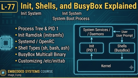 L-77 Init, Shells, and BusyBox Explained, free linux drivers course, learn linux device drivers, linux driver development tutorial, free linux kernel programming, linux device driver training, open source driver development, write linux device drivers, linux kernel driver course, free embedded linux drivers, linux driver tutorial pdf