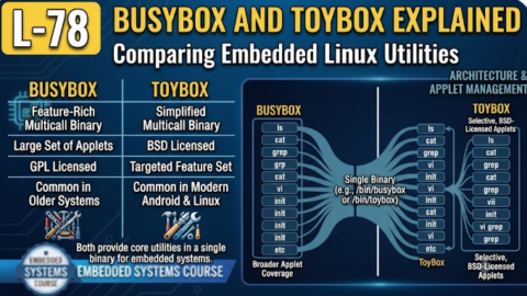 L-78 BusyBox and ToyBox Explained, free linux drivers course, learn linux device drivers, linux driver development tutorial, free linux kernel programming, linux device driver training, open source driver development, write linux device drivers, linux kernel driver course, free embedded linux drivers, linux driver tutorial pdf