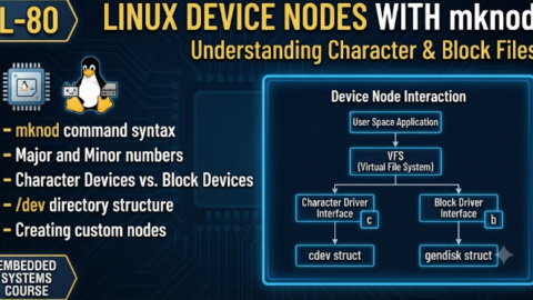 L-80 Linux Device Nodes With mknod, free linux drivers course, learn linux device drivers, linux driver development tutorial, free linux kernel programming, linux device driver training, open source driver development, write linux device drivers, linux kernel driver course, free embedded linux drivers, linux driver tutorial pdf