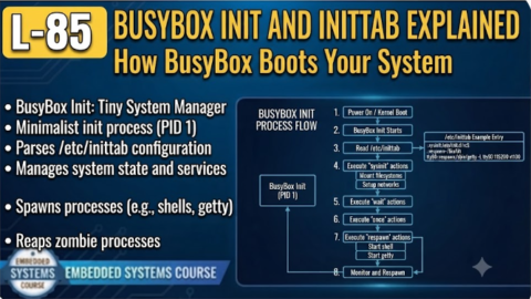 L-85 BusyBox Init and inittab Explained, free linux drivers course, learn linux device drivers, linux driver development tutorial, free linux kernel programming, linux device driver training, open source driver development, write linux device drivers, linux kernel driver course, free embedded linux drivers, linux driver tutorial pdf