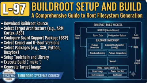 L-97 Buildroot Setup and Build, free linux drivers course, learn linux device drivers, linux driver development tutorial, free linux kernel programming, linux device driver training, open source driver development, write linux device drivers, linux kernel driver course, free embedded linux drivers, linux driver tutorial pdf