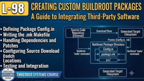 L-98 Creating Custom Buildroot Packages, free linux drivers course, learn linux device drivers, linux driver development tutorial, free linux kernel programming, linux device driver training, open source driver development, write linux device drivers, linux kernel driver course, free embedded linux drivers, linux driver tutorial pdf