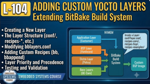L-104 Adding Custom Yocto Layers, free linux drivers course, learn linux device drivers, linux driver development tutorial, free linux kernel programming, linux device driver training, open source driver development, write linux device drivers, linux kernel driver course, free embedded linux drivers, linux driver tutorial pdf