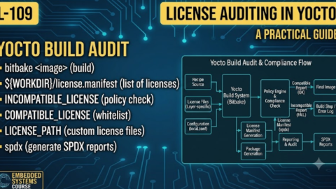 L-109 License Auditing in Yocto, free linux drivers course, learn linux device drivers, linux driver development tutorial, free linux kernel programming, linux device driver training, open source driver development, write linux device drivers, linux kernel driver course, free embedded linux drivers, linux driver tutorial pdf