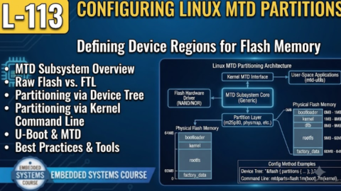 L-113 Configuring Linux MTD Partitions, free linux drivers course, learn linux device drivers, linux driver development tutorial, free linux kernel programming, linux device driver training, open source driver development, write linux device drivers, linux kernel driver course, free embedded linux drivers, linux driver tutorial pdf