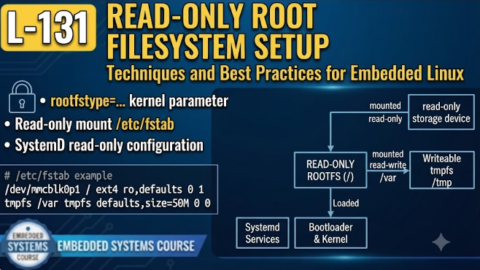 L-131 Read-Only Root Filesystem Setup, free linux drivers course, learn linux device drivers, linux driver development tutorial, free linux kernel programming, linux device driver training, open source driver development, write linux device drivers, linux kernel driver course, free embedded linux drivers, linux driver tutorial pdf