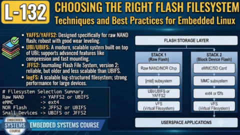 L-132 Choosing The Right Flash Filesystem, free linux drivers course, learn linux device drivers, linux driver development tutorial, free linux kernel programming, linux device driver training, open source driver development, write linux device drivers, linux kernel driver course, free embedded linux drivers, linux driver tutorial pdf