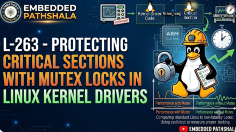 L-263 Protecting Critical Sections with Mutex Locks in Linux Kernel Drivers, free linux drivers course, learn linux device drivers, linux driver development tutorial, free linux kernel programming, linux device driver training, open source driver development, write linux device drivers, linux kernel driver course, free embedded linux drivers, linux driver tutorial pdf