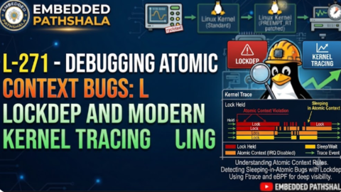 L-271 Debugging Atomic Context Bugs: Lockdep and Modern Kernel Tracing, free linux drivers course, learn linux device drivers, linux driver development tutorial, free linux kernel programming, linux device driver training, open source driver development, write linux device drivers, linux kernel driver course, free embedded linux drivers, linux driver tutorial pdf