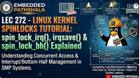 L-272 Linux Kernel Spinlocks Tutorial: spin_lock_irq(), irqsave() & spin_lock_bh() Explained, free linux drivers course, learn linux device drivers, linux driver development tutorial, free linux kernel programming, linux device driver training, open source driver development, write linux device drivers, linux kernel driver course, free embedded linux drivers, linux driver tutorial pdf