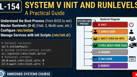 L-154 System V Init and Runlevels, free linux drivers course, learn linux device drivers, linux driver development tutorial, free linux kernel programming, linux device driver training, open source driver development, write linux device drivers, linux kernel driver course, free embedded linux drivers, linux driver tutorial pdf