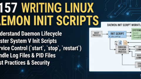 L-157 Writing Linux Daemon Init Scripts, free linux drivers course, learn linux device drivers, linux driver development tutorial, free linux kernel programming, linux device driver training, open source driver development, write linux device drivers, linux kernel driver course, free embedded linux drivers, linux driver tutorial pdf