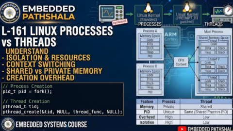 L-161 Linux Processes vs Threads, free linux drivers course, learn linux device drivers, linux driver development tutorial, free linux kernel programming, linux device driver training, open source driver development, write linux device drivers, linux kernel driver course, free embedded linux drivers, linux driver tutorial pdf