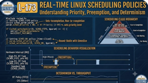 L-173 Real-Time Linux Scheduling Policies, free linux drivers course, learn linux device drivers, linux driver development tutorial, free linux kernel programming, linux device driver training, open source driver development, write linux device drivers, linux kernel driver course, free embedded linux drivers, linux driver tutorial pdf