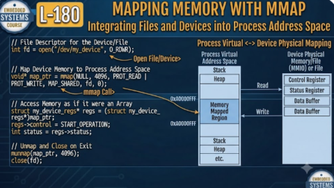 L-180 Mapping Memory With Mmap, free linux drivers course, learn linux device drivers, linux driver development tutorial, free linux kernel programming, linux device driver training, open source driver development, write linux device drivers, linux kernel driver course, free embedded linux drivers, linux driver tutorial pdf