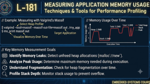 L-181 Measuring Application Memory Usage, free linux drivers course, learn linux device drivers, linux driver development tutorial, free linux kernel programming, linux device driver training, open source driver development, write linux device drivers, linux kernel driver course, free embedded linux drivers, linux driver tutorial pdf