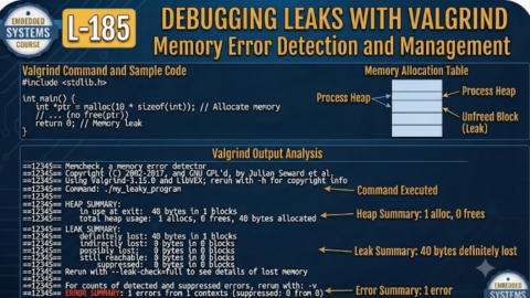 L-185 Debugging Leaks With Valgrind, free linux drivers course, learn linux device drivers, linux driver development tutorial, free linux kernel programming, linux device driver training, open source driver development, write linux device drivers, linux kernel driver course, free embedded linux drivers, linux driver tutorial pdf
