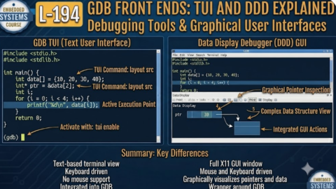L-194 GDB Front Ends: TUI and DDD Explained, free linux drivers course, learn linux device drivers, linux driver development tutorial, free linux kernel programming, linux device driver training, open source driver development, write linux device drivers, linux kernel driver course, free embedded linux drivers, linux driver tutorial pdf