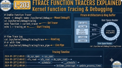 L-203 Ftrace Function Tracers Explained, free linux drivers course, learn linux device drivers, linux driver development tutorial, free linux kernel programming, linux device driver training, open source driver development, write linux device drivers, linux kernel driver course, free embedded linux drivers, linux driver tutorial pdf