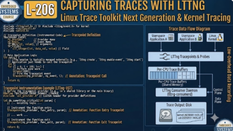 L-206 Capturing Traces With LTTng, free linux drivers course, learn linux device drivers, linux driver development tutorial, free linux kernel programming, linux device driver training, open source driver development, write linux device drivers, linux kernel driver course, free embedded linux drivers, linux driver tutorial pdf