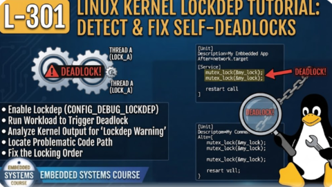 L- 301 Linux Kernel Lockdep Tutorial: Detect and Fix Self-Deadlocks, free linux drivers course, learn linux device drivers, linux driver development tutorial, free linux kernel programming, linux device driver training, open source driver development, write linux device drivers, linux kernel driver course, free embedded linux drivers, linux driver tutorial pdf