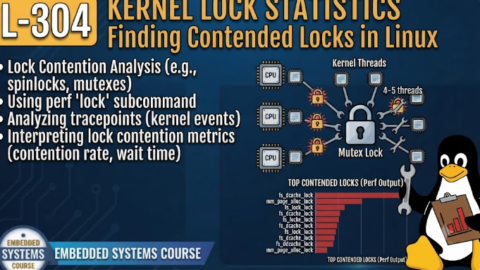 L- 304 Kernel Lock Statistics: Finding Contended Locks in Linux, free linux drivers course, learn linux device drivers, linux driver development tutorial, free linux kernel programming, linux device driver training, open source driver development, write linux device drivers, linux kernel driver course, free embedded linux drivers, linux driver tutorial pdf