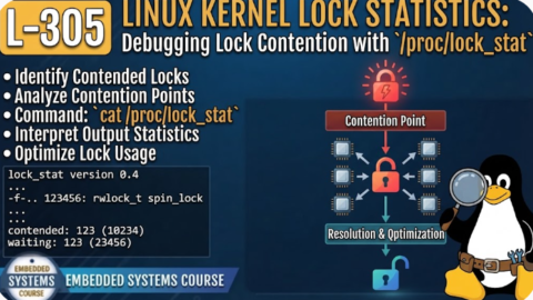 L- 305 Linux Kernel Lock Statistics: Debugging Lock Contention with /proc/lock_stat, free linux drivers course, learn linux device drivers, linux driver development tutorial, free linux kernel programming, linux device driver training, open source driver development, write linux device drivers, linux kernel driver course, free embedded linux drivers, linux driver tutorial pdf