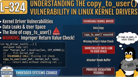 L- 324 Understanding the copy_to_user() Vulnerability in Linux Kernel Drivers, free linux drivers course, learn linux device drivers, linux driver development tutorial, free linux kernel programming, linux device driver training, open source driver development, write linux device drivers, linux kernel driver course, free embedded linux drivers, linux driver tutorial pdf