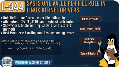 L- 344 Sysfs One Value Per File Rule in Linux Kernel Drivers, free linux drivers course, learn linux device drivers, linux driver development tutorial, free linux kernel programming, linux device driver training, open source driver development, write linux device drivers, linux kernel driver course, free embedded linux drivers, linux driver tutorial pdf