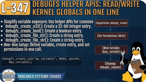 L- 347 debugfs Helper APIs: Read/Write Kernel Globals in One Line, free linux drivers course, learn linux device drivers, linux driver development tutorial, free linux kernel programming, linux device driver training, open source driver development, write linux device drivers, linux kernel driver course, free embedded linux drivers, linux driver tutorial pdf