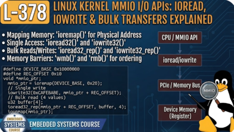 L- 378  Linux Kernel MMIO I/O APIs: ioread, iowrite & Bulk Transfers Explained, free linux drivers course, learn linux device drivers, linux driver development tutorial, free linux kernel programming, linux device driver training, open source driver development, write linux device drivers, linux kernel driver course, free embedded linux drivers, linux driver tutorial pdf