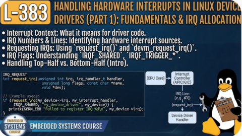 L- 383 Handling Hardware Interrupts in Linux Device Drivers (Part 1): Fundamentals & IRQ Allocation, free linux drivers course, learn linux device drivers, linux driver development tutorial, free linux kernel programming, linux device driver training, open source driver development, write linux device drivers, linux kernel driver course, free embedded linux drivers, linux driver tutorial pdf