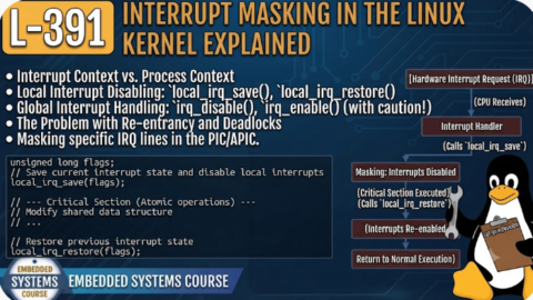L- 391 Interrupt Masking in the Linux Kernel Explained, free linux drivers course, learn linux device drivers, linux driver development tutorial, free linux kernel programming, linux device driver training, open source driver development, write linux device drivers, linux kernel driver course, free embedded linux drivers, linux driver tutorial pdf