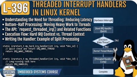L- 396 Threaded Interrupt Handlers in Linux Kernel, free linux drivers course, learn linux device drivers, linux driver development tutorial, free linux kernel programming, linux device driver training, open source driver development, write linux device drivers, linux kernel driver course, free embedded linux drivers, linux driver tutorial pdf