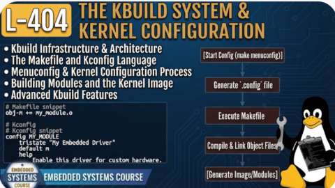 L-404 The Kbuild System & Kernel Configuration, free linux drivers course, learn linux device drivers, linux driver development tutorial, free linux kernel programming, linux device driver training, open source driver development, write linux device drivers, linux kernel driver course, free embedded linux drivers, linux driver tutorial pdf