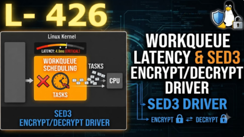 L- 426 Workqueue Scheduling Latency and the sed3 Encrypt/Decrypt Driver, free linux drivers course, learn linux device drivers, linux driver development tutorial, free linux kernel programming, linux device driver training, open source driver development, write linux device drivers, linux kernel driver course, free embedded linux drivers, linux driver tutorial pdf
