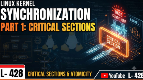 L- 428 Linux Kernel Synchronization Part 1: Critical Sections & Atomicity, free linux drivers course, learn linux device drivers, linux driver development tutorial, free linux kernel programming, linux device driver training, open source driver development, write linux device drivers, linux kernel driver course, free embedded linux drivers, linux driver tutorial pdf
