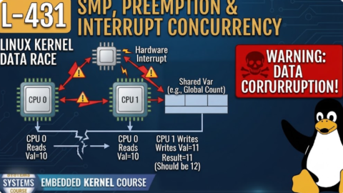 L- 431 Linux Kernel Data Race: SMP, Preemption & Interrupt Concurrency, free linux drivers course, learn linux device drivers, linux driver development tutorial, free linux kernel programming, linux device driver training, open source driver development, write linux device drivers, linux kernel driver course, free embedded linux drivers, linux driver tutorial pdf