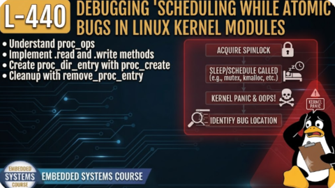 L- 440 Debugging "Scheduling While Atomic" Bugs in Linux Kernel Modules, free linux drivers course, learn linux device drivers, linux driver development tutorial, free linux kernel programming, linux device driver training, open source driver development, write linux device drivers, linux kernel driver course, free embedded linux drivers, linux driver tutorial pdf