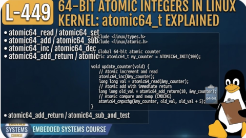 L- 449 64-bit Atomic Integers in Linux Kernel: atomic64_t Explained, free linux drivers course, learn linux device drivers, linux driver development tutorial, free linux kernel programming, linux device driver training, open source driver development, write linux device drivers, linux kernel driver course, free embedded linux drivers, linux driver tutorial pdf