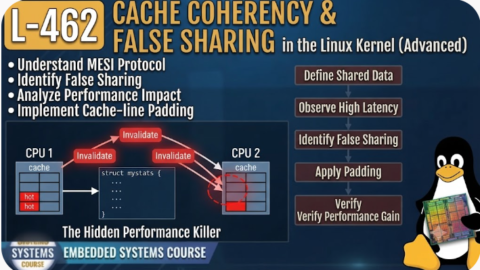 L- 462 Cache Coherency and False Sharing in the Linux Kernel, free linux drivers course, learn linux device drivers, linux driver development tutorial, free linux kernel programming, linux device driver training, open source driver development, write linux device drivers, linux kernel driver course, free embedded linux drivers, linux driver tutorial pdf